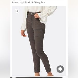 Joie HIGH RISE PARK SKINNY PANTS size 26 cargo Jean in Grey